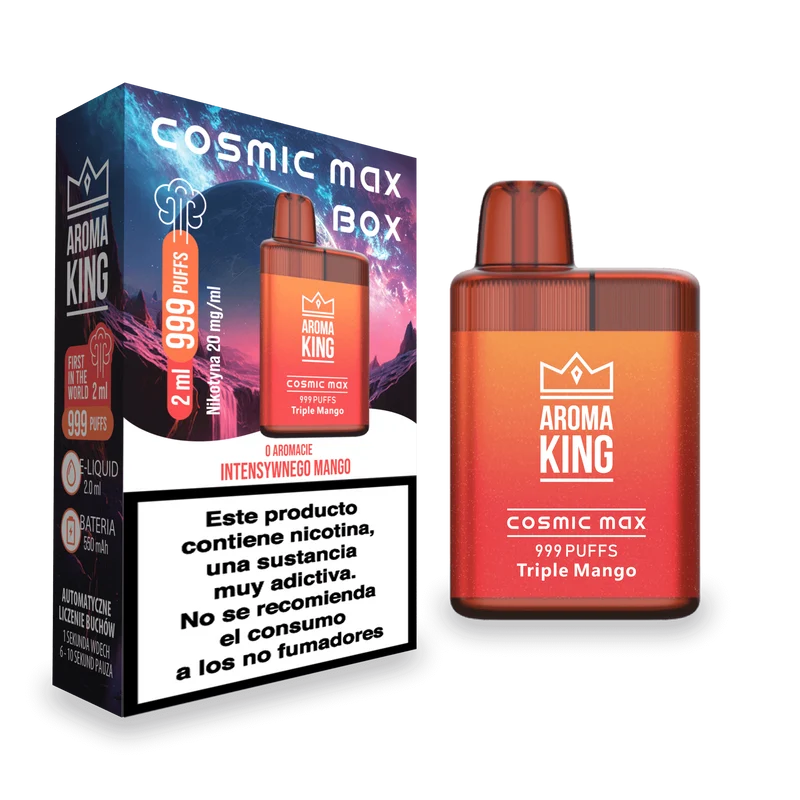 Vaper Desechable Aroma King Cosmic Box Triple Mango 20 Mg