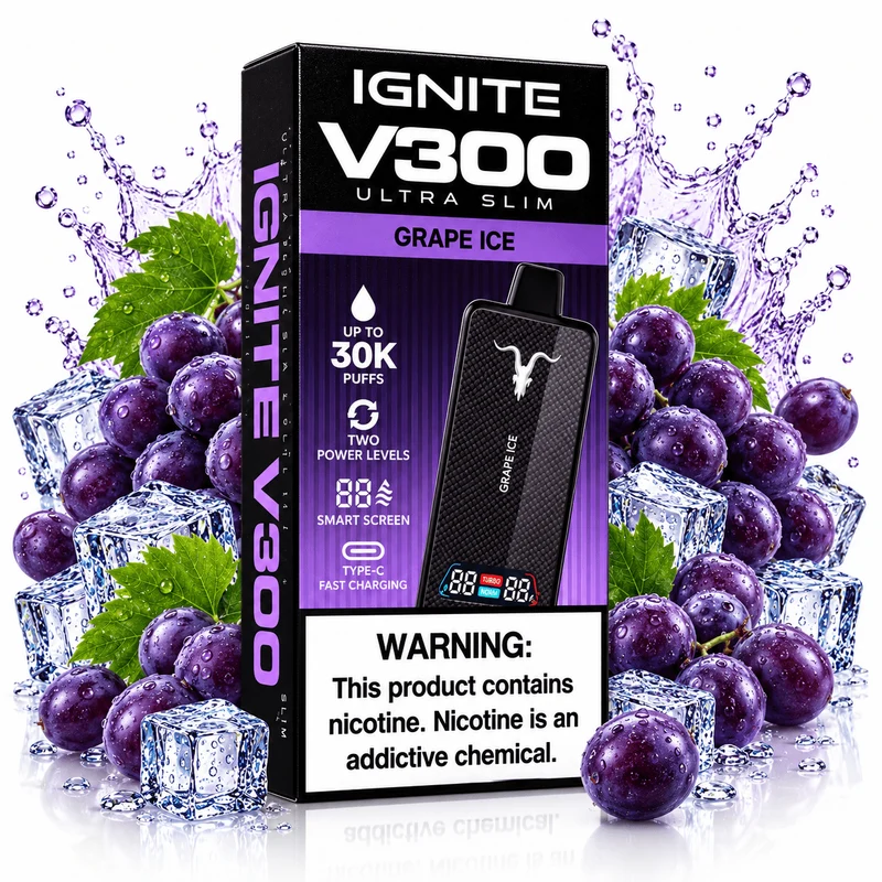 Pod descartable Ignite V300 Ultra Slim Grape Ice 30K