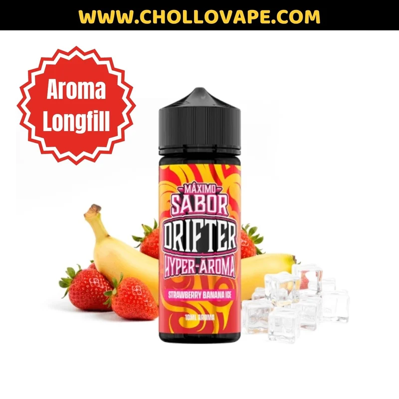 Hyper Aroma Concentrado Drifter Bar Longfill - Strawberry Banana Ice 10ml
