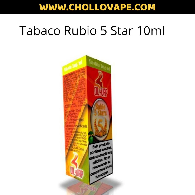 Oil4Vap - Tabaco Rubio 5 Star 10ml Eliquid