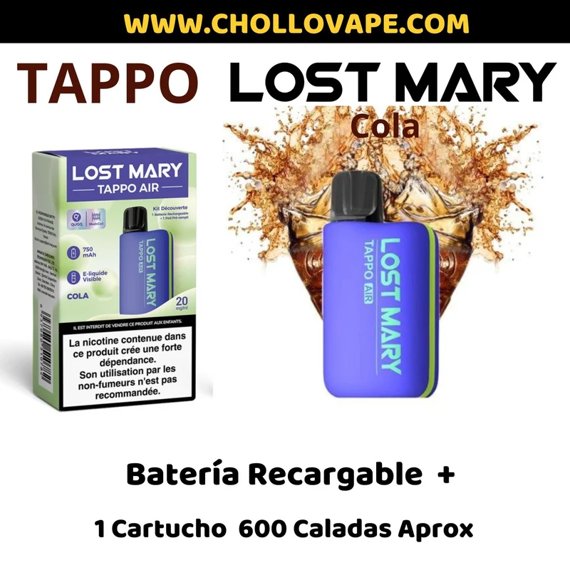 Vaper Lost Mary Tappo Air - Pod + Cartucho (Cola)