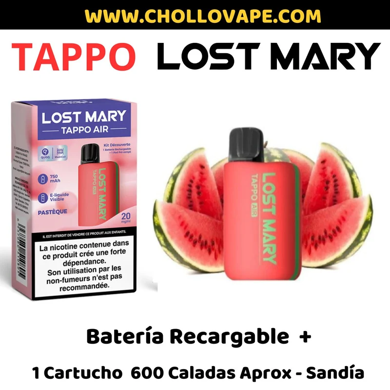 Vaper Lost Mary Tappo Air - Pod + Cartucho (Watermelon)