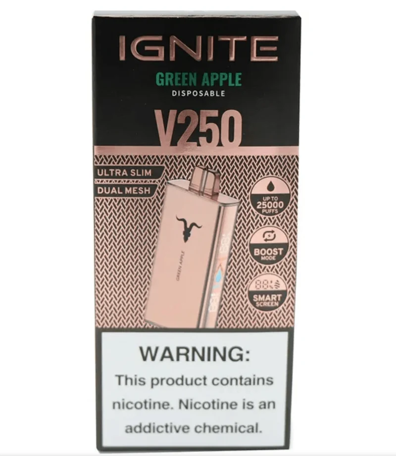 Pod descartable Ignite V250 ROSE Green Apple 25000 puffs
