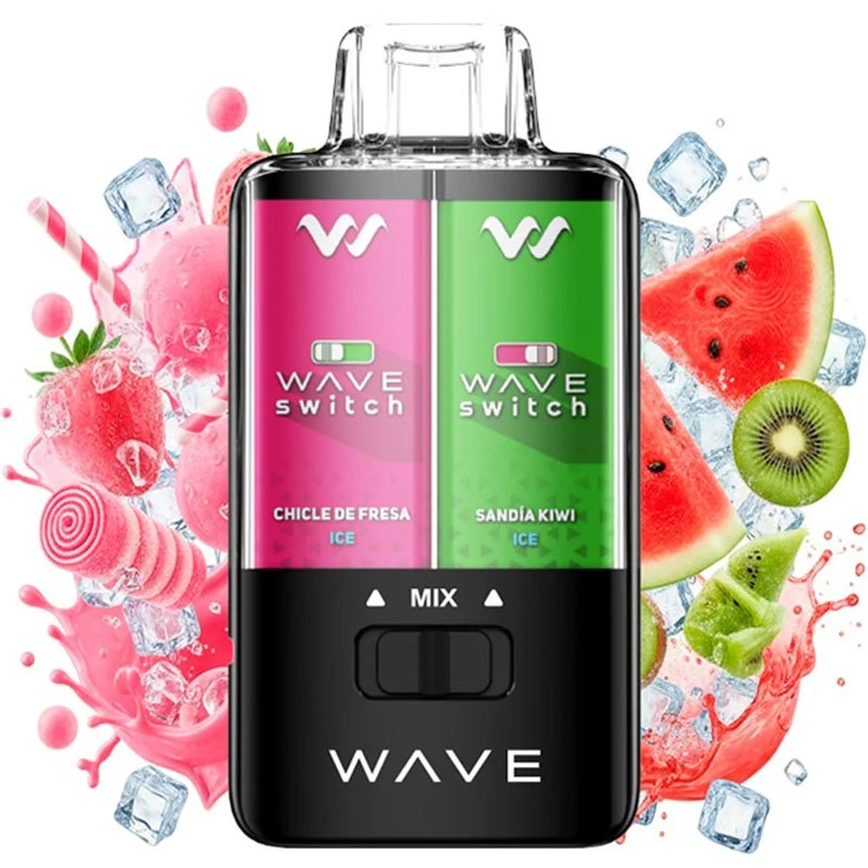 Bud Vape Wave Switch Doble Sabor 40000 Puffs Chicle de Fresa y Fresa Kiwi