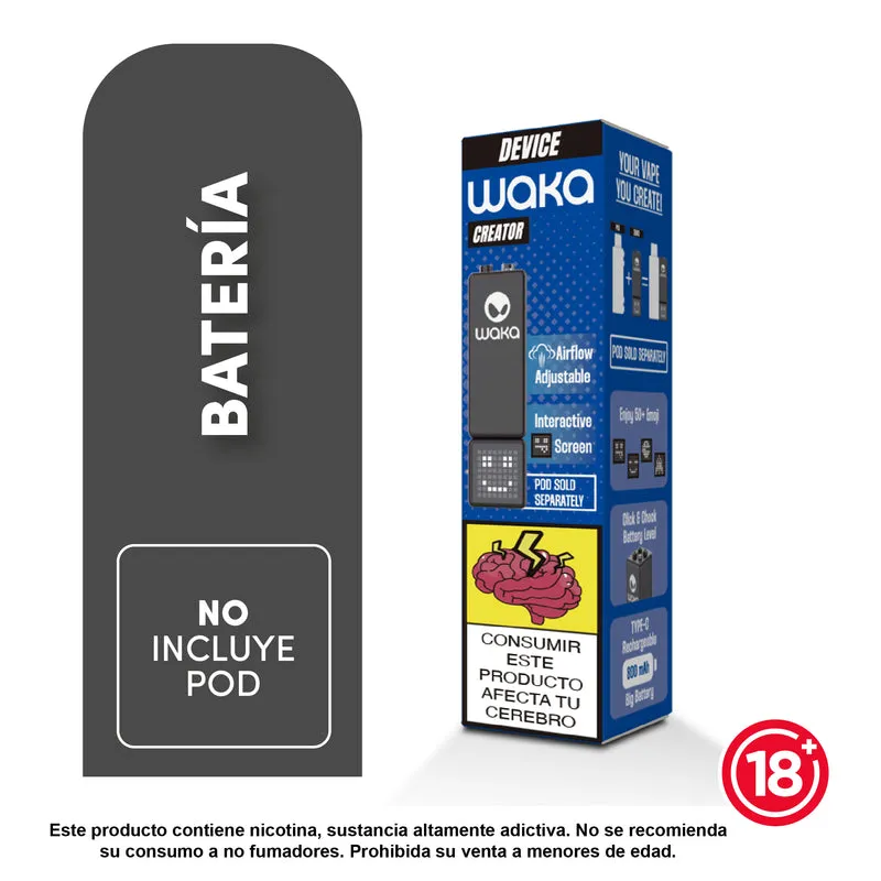 Batería WAKA Creator — Dispositivo Recargable para Pods de 15.000 Puffs