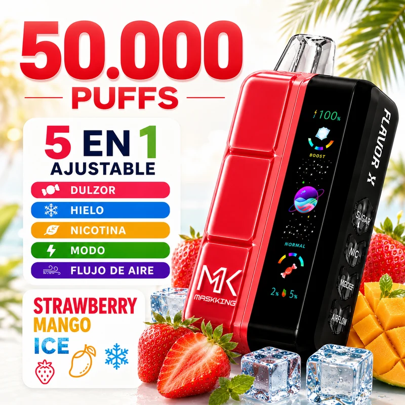 Pod descartable Maskking Flavor X 50000 Puffs Strawberry Mango Ice