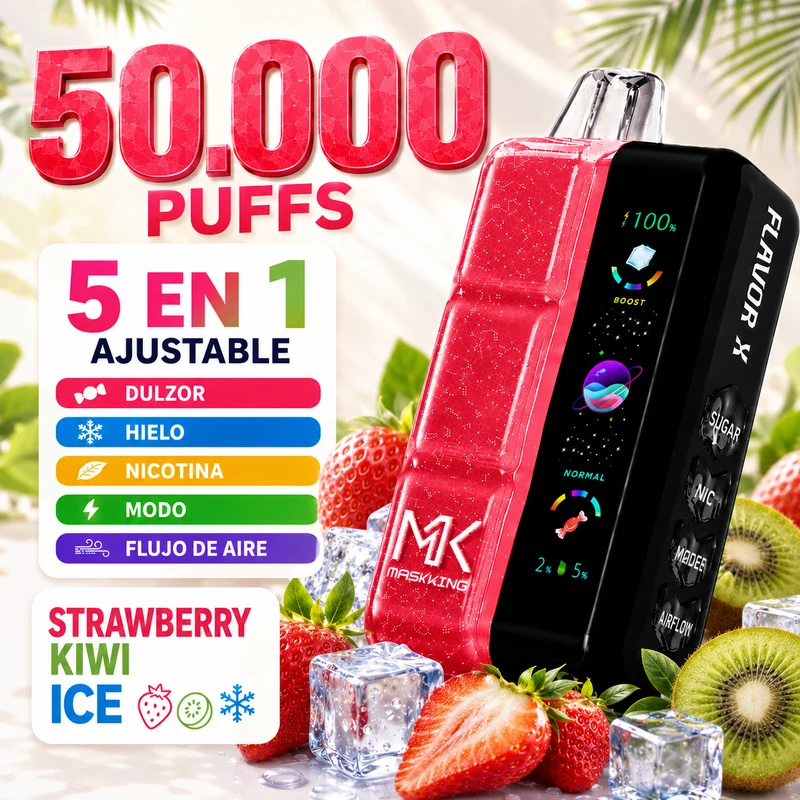 Pod descartable Maskking Flavor X 50000 Puffs Strawberry Kiwi Ice