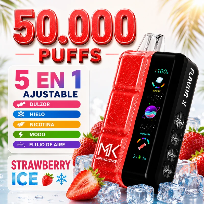 Pod descartable Maskking Flavor X 50000 Puffs Strawberry Ice