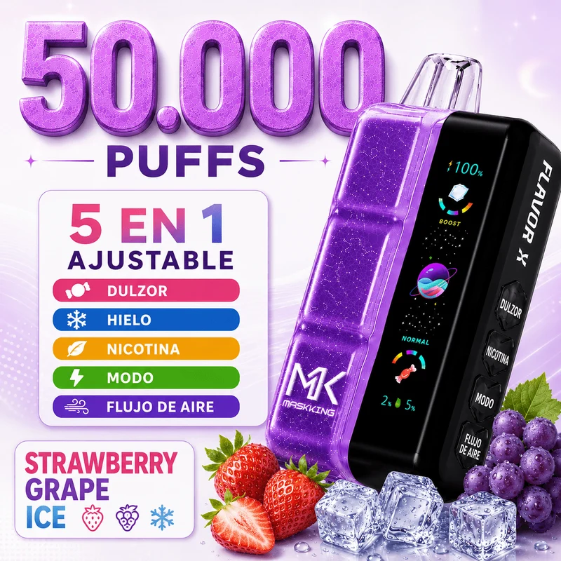 Pod descartable Maskking Flavor X 50000 Puffs Strawberry Grape Ice