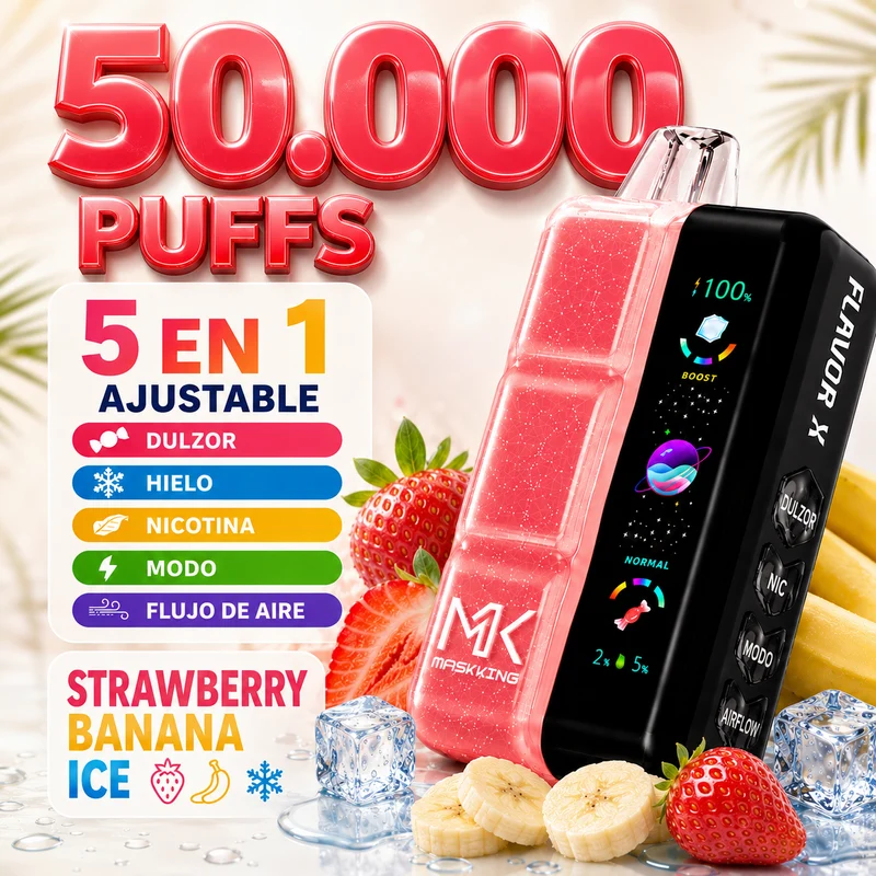 Pod descartable Maskking Flavor X 50000 Puffs Strawberry Banana Ice