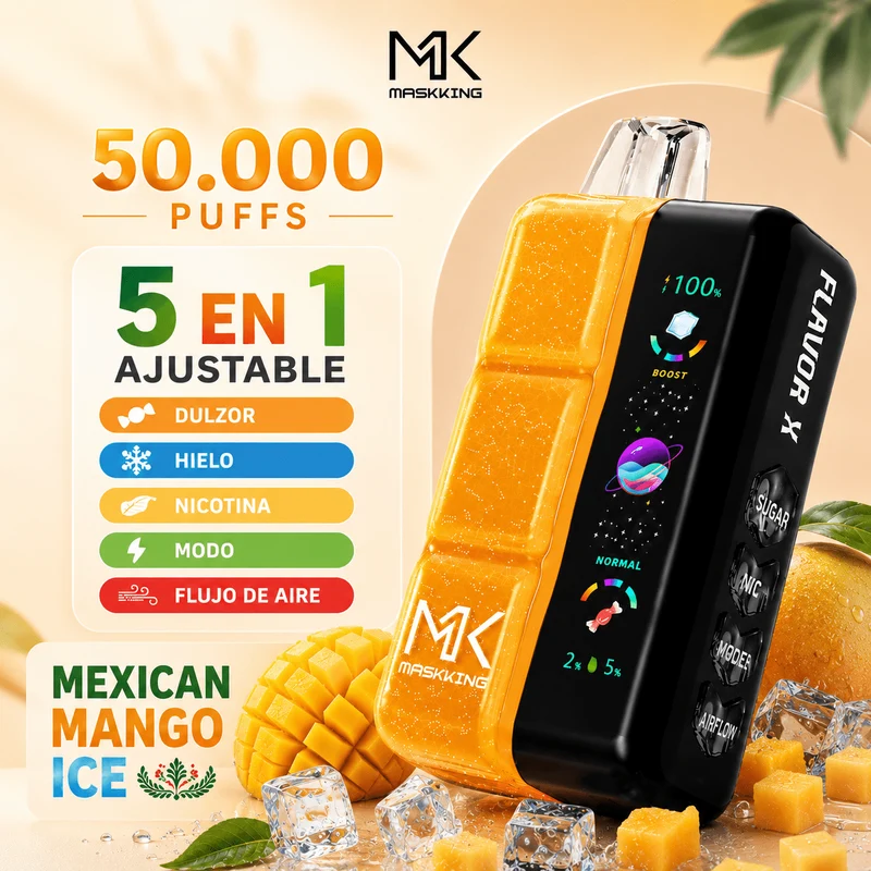 Pod descartable Maskking Flavor X 50000 Puffs Mexican Mango Ice
