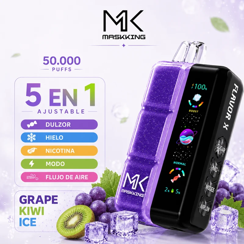 Pod descartable Maskking Flavor X 50000 Puffs Grape Kiwi Ice