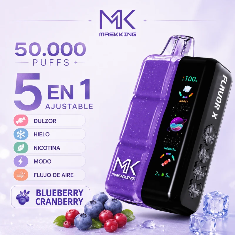 Pod descartable Maskking Flavor X 50000 Puffs Blueberry Cranberry Raspberry Ice