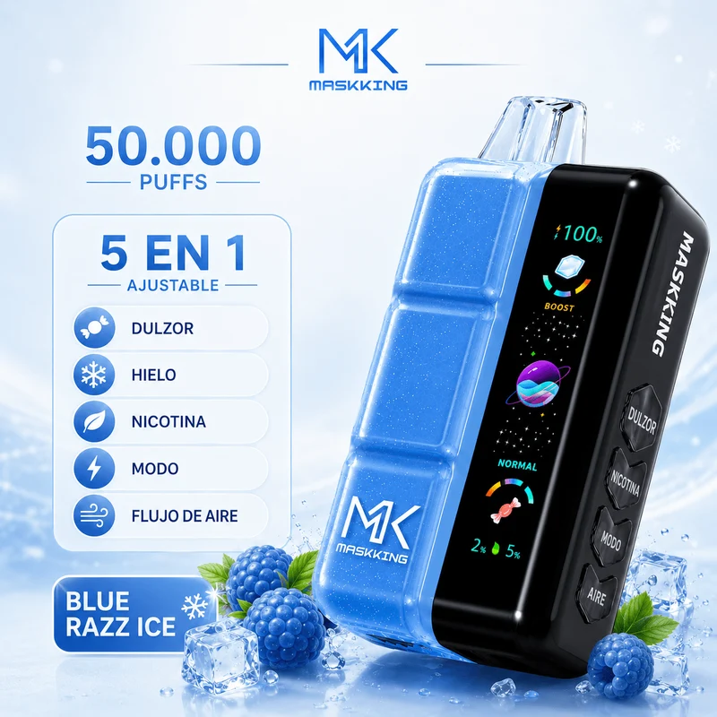 Pod descartable Maskking Flavor X 50000 Puffs Blue Razz Ice