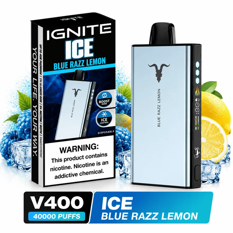 Pod descartable Ignite V400 40000 puffs Ice Blue Razz Lemon