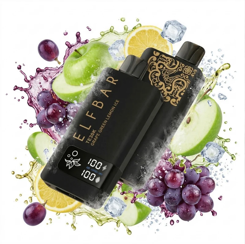 Pod descartable ElfBar TE30000 Puffs Black Gold Grape Green Lemon Ice