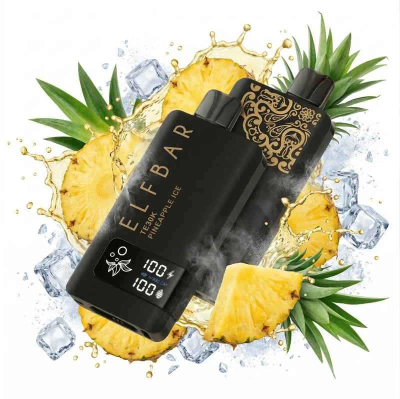 Pod descartable ElfBar TE30000 Puffs Black Gold Pineapple Ice