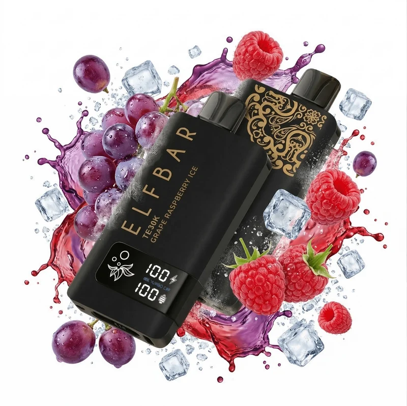 Pod descartable ElfBar TE30000 Puffs Black Gold Grape Raspberry Ice