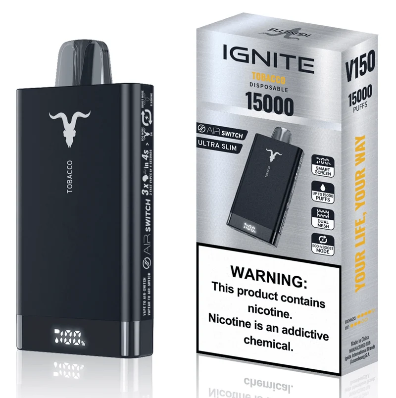 Pod descartable Ignite V150 Pro 15000 puffs Tabaco