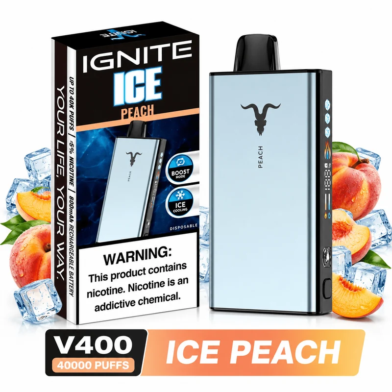 Pod descartable Ignite V400 40000 puffs Ice Peach