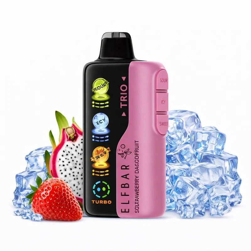 Pod descartable ElfBar TRIO 40000 Puffs Sour Strawberry Dragonfruit
