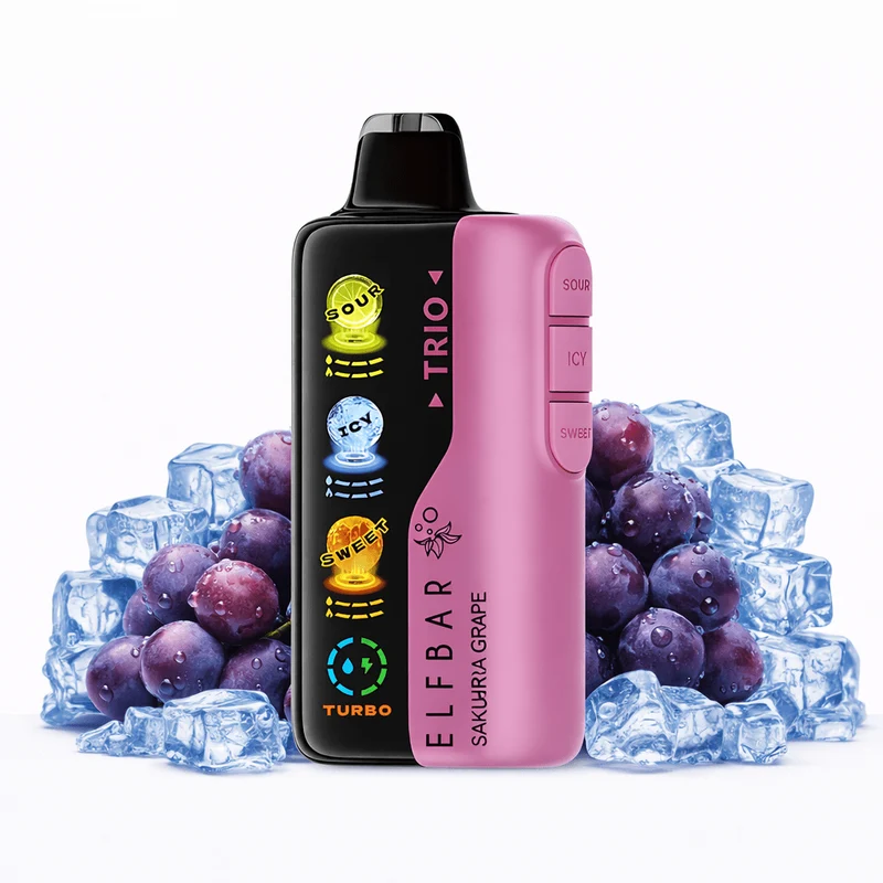 Pod descartable ElfBar TRIO 40000 Puffs Sakura Grape