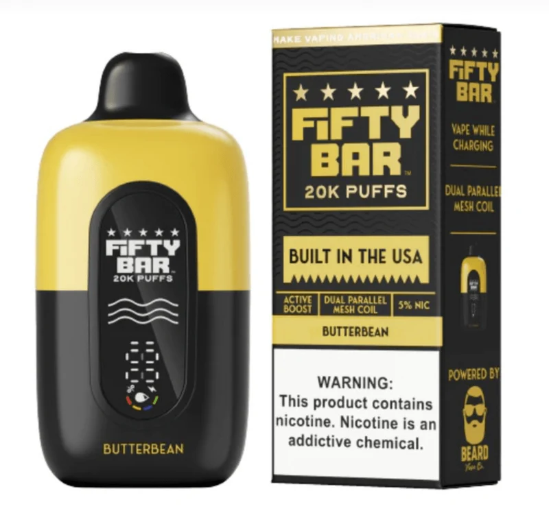 Pod descartable Fifty Bar V2 20000 puffs Butterbean (origen USA)