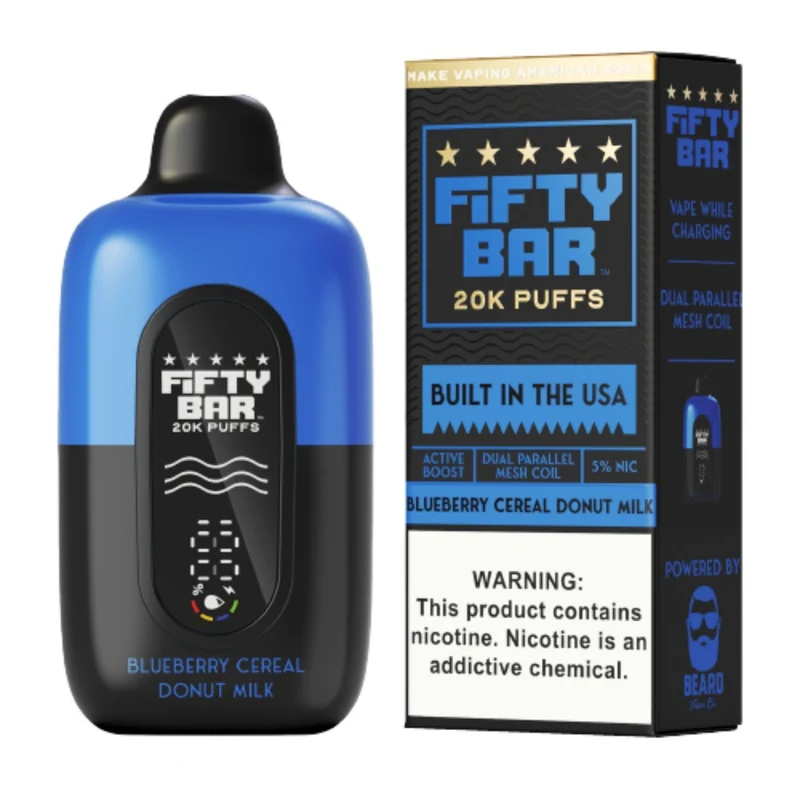 Pod descartable Fifty Bar Black Series Blueberry Cereal Donut Milk 20000 puffs (origen USA)