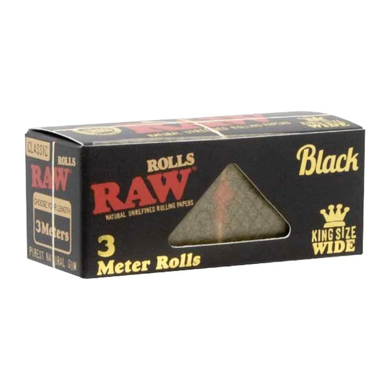 RAW Black Rolls 3 m King Size Wide – Papel ultra fino a tu medida