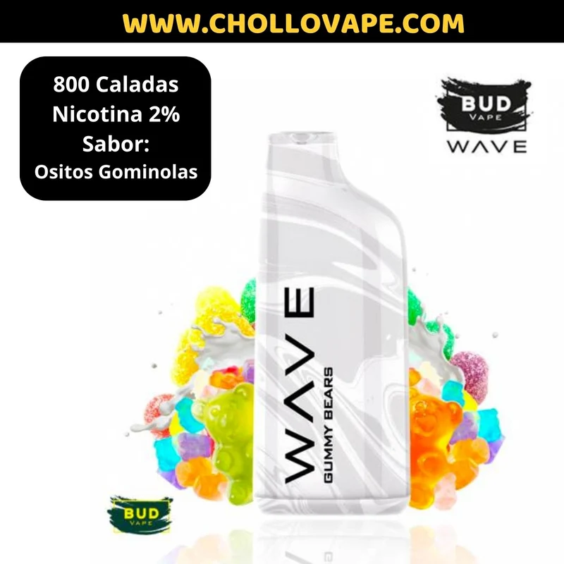 Pod desechable Wave - Bud Vape Gummy Bear - 20mg 800 caladas