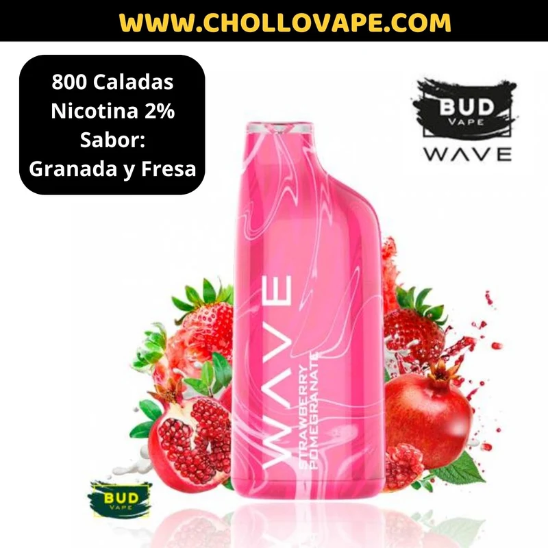 Pod desechable Wave - Bud Vape Strawberry Pomegranate - 20mg 800 caladas