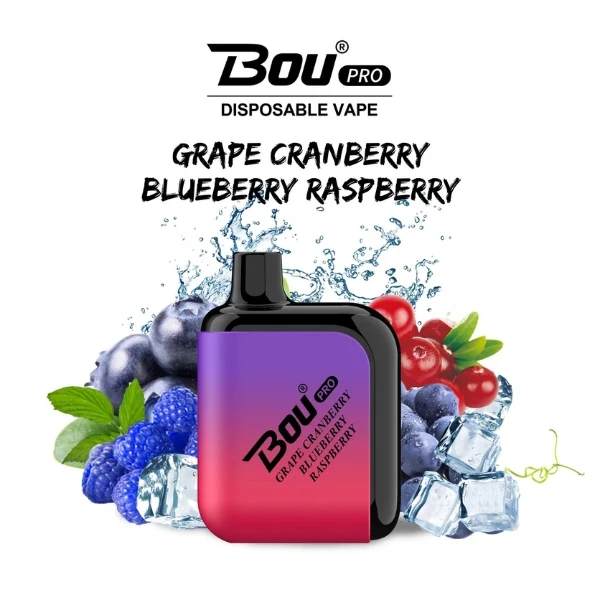 Bou Pro 7000 Puffs Grape Cranberry Blueberry Raspberry 0% Nic.