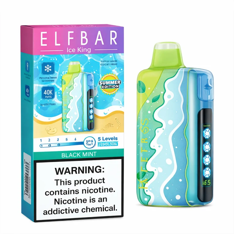 Pod descartable ElfBar Ice King 40000 Puffs Summer Edition Black Mint