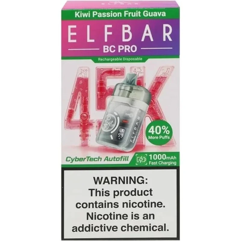 Pod descartable Elfbar BC PRO 45000 Puffs Kiwi Passion Fruit Guava