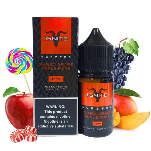 Liquido Ignite Salt Nic Mango Grape Apple Pops