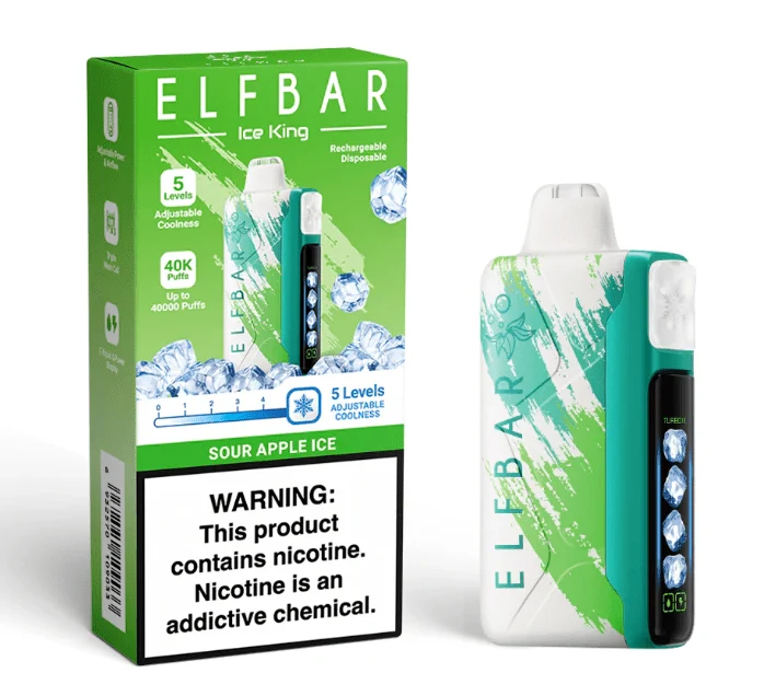 Pod descartable ElfBar Ice King 40000 Puffs Sour Apple Ice