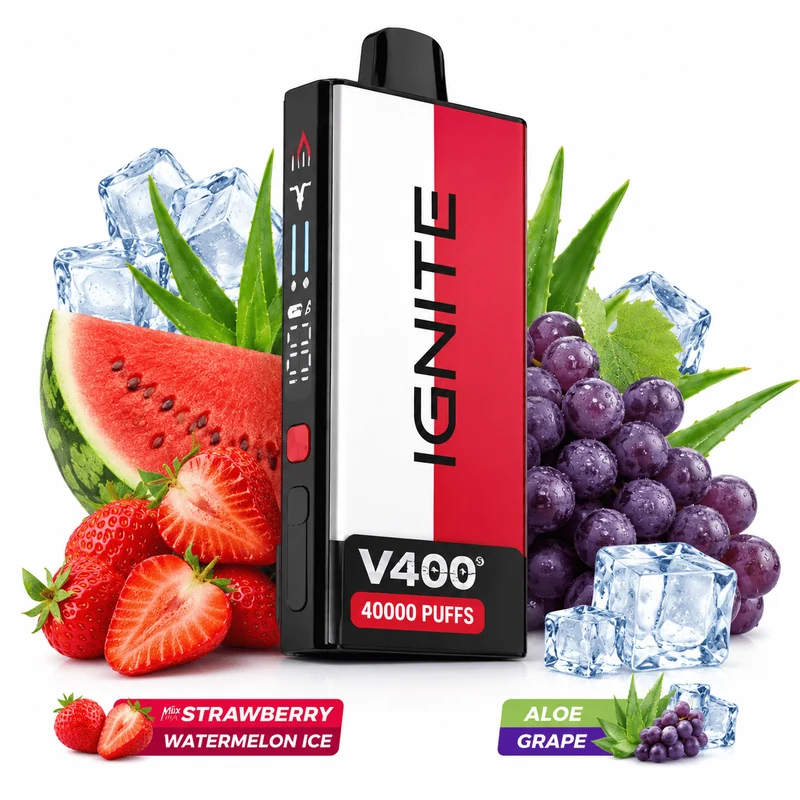 Pod descartable Ignite V400 40000 puffs Mix Strawberry Watermelon Ice / Aloe Grape