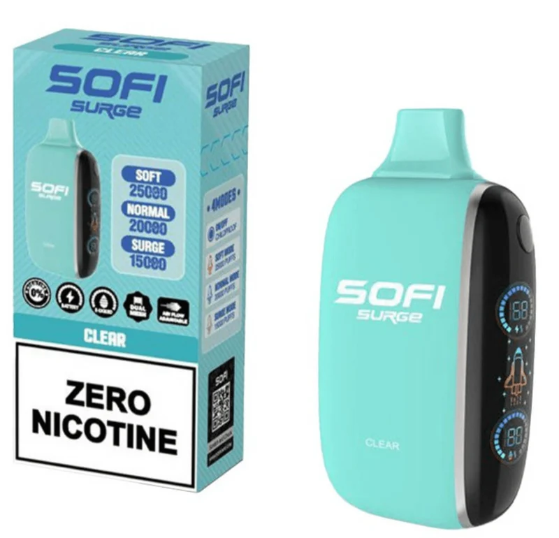 Pod descartable Sofi Surge Cero Nicotina Clear 25000 puffs