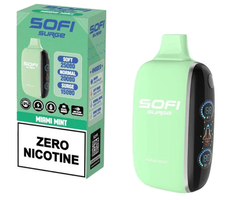 Pod descartable Sofi Surge Cero Nicotina Miami Mint 25000 puffs