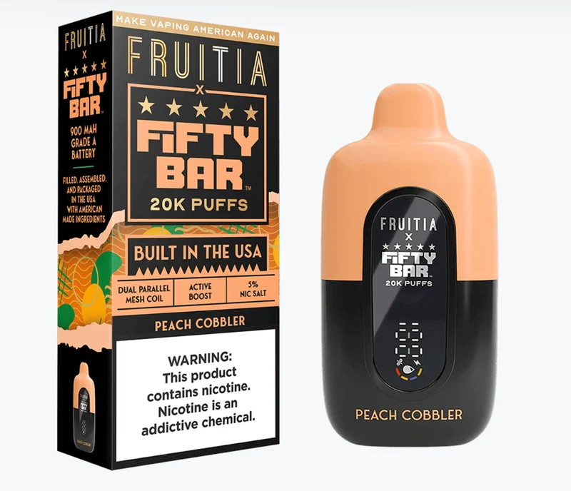 Pod descartable Fifty Bar Peach Cobbler 20000 puffs (origen USA)