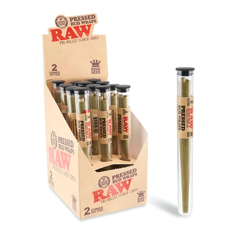 RAW Pressed Bud Wraps King Size | Conos de Flor Prensada Pre-Enrollados