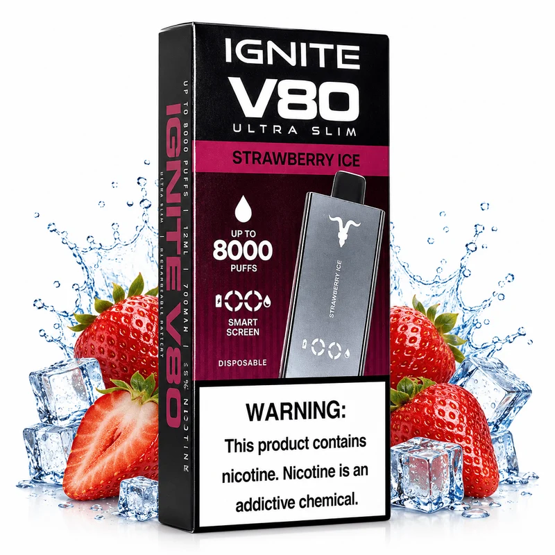 Pod Descartable Ignite V80 Ultra Slim Strawberry Ice