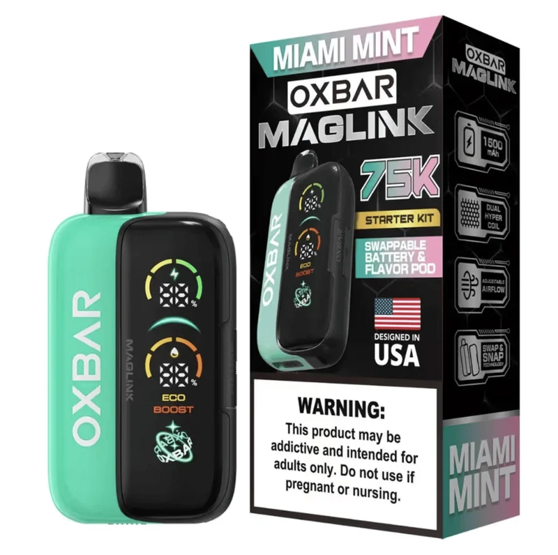 Pod descartable OXBAR Maglink Nixodine 75K Puffs Miami Mint