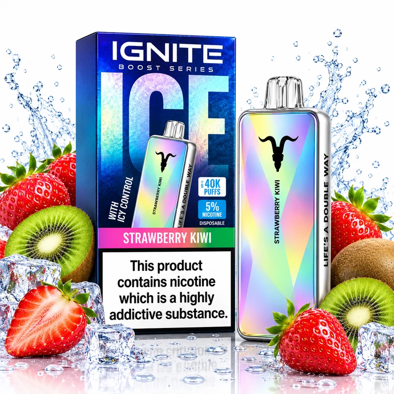 Pod descartable Ignite V400 Boost Series Ice Strawberry Kiwi 40000 puffs