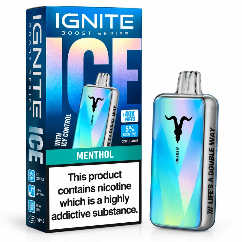 Pod descartable Ignite V400 Boost Series Ice Menthol 40000 puffs