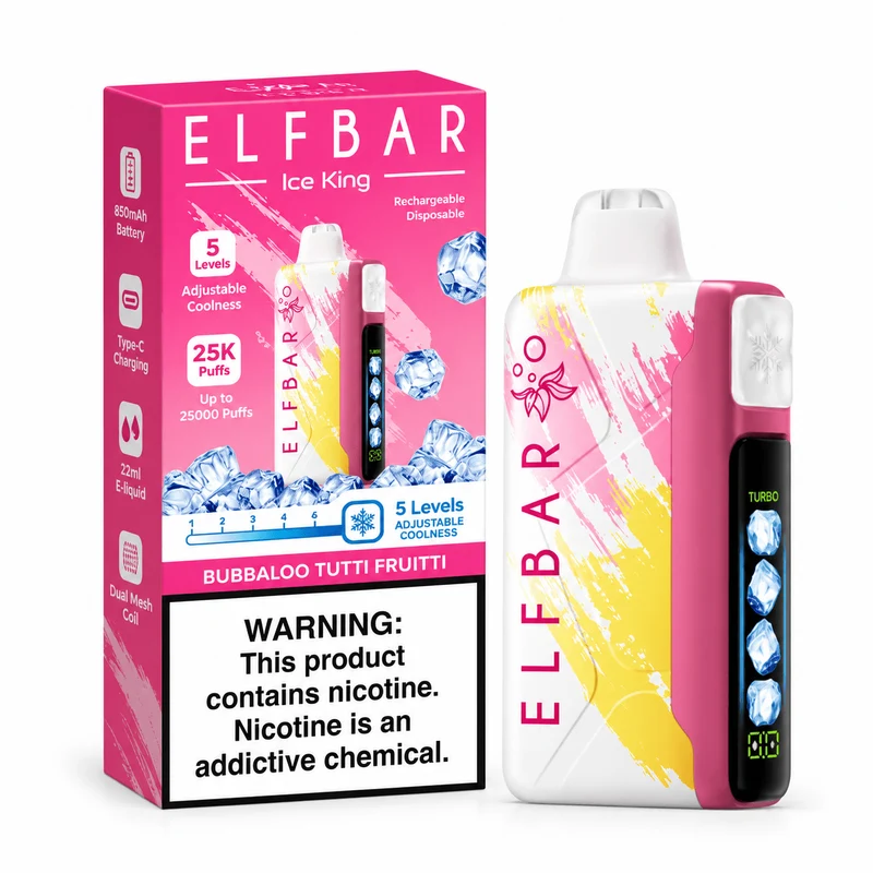 Pod descartable ElfBar Ice King 40000 Puffs Bubbaloo Tutti Fruiti
