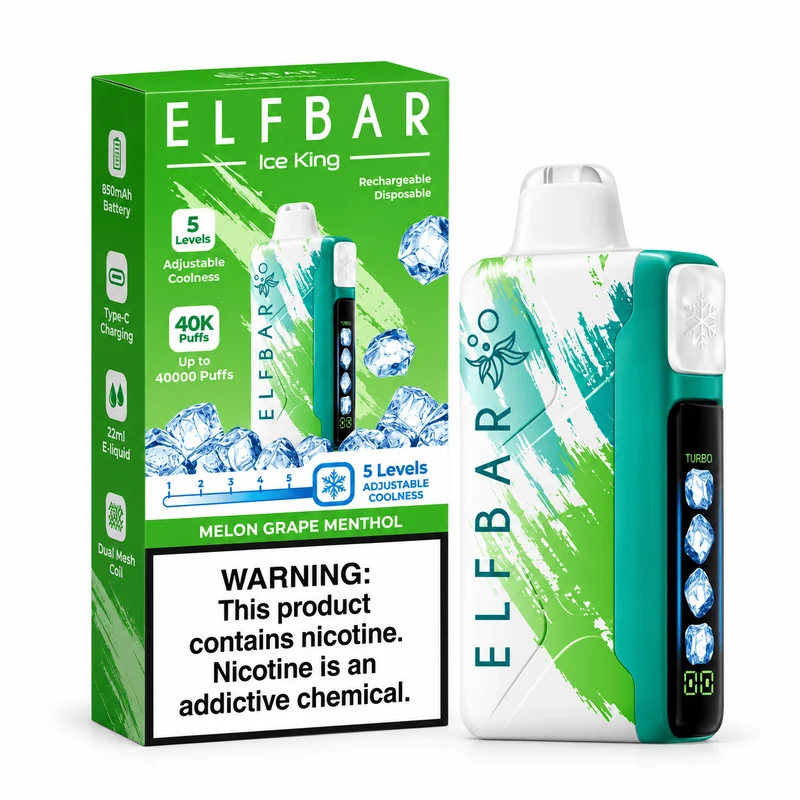 Pod descartable ElfBar Ice King 40000 Puffs Melon Grape Menthol
