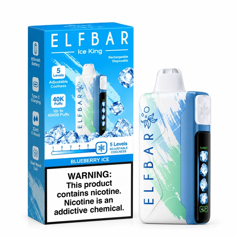 Pod descartable ElfBar Ice King 40000 Puffs Blueberry Ice