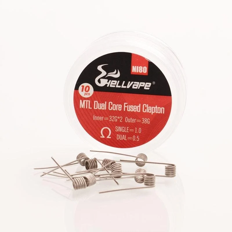 Resistencias HellVape Ni80 MTL Dual Core Fused Clapton (10 unidades)