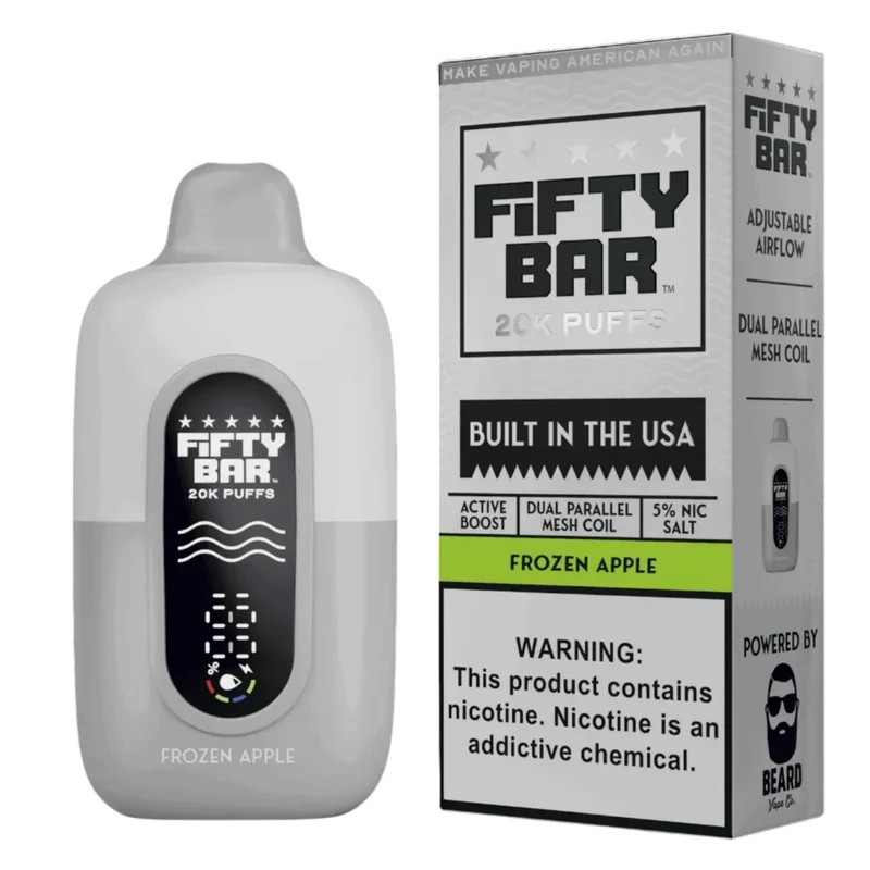 Pod descartable Fifty Bar 20000 puffs Frozen Apple (origen USA)